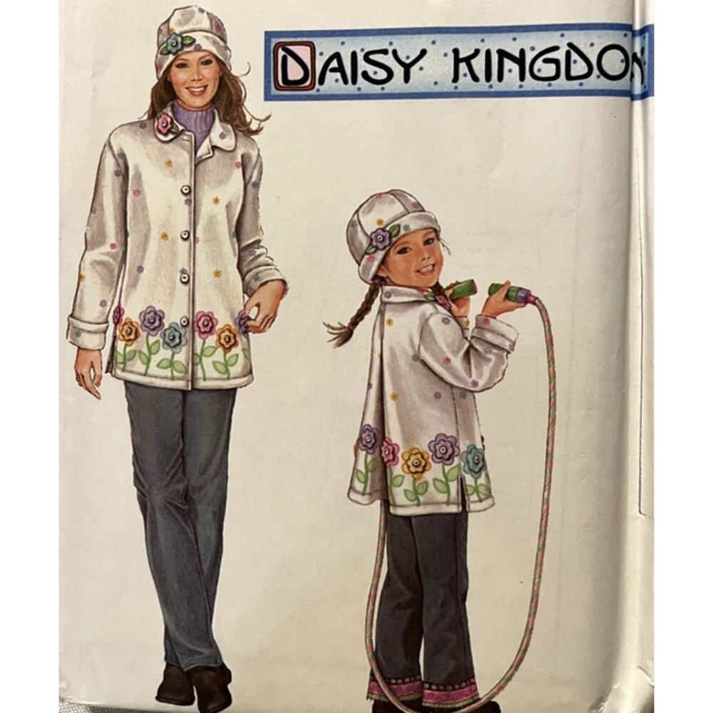 Simplicity 5946 Daisy Kingdom Pattern Coat Hat Girls 12 Outerwear Fleece